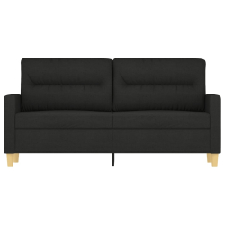 Sofa 2-osobowa, czarna, 140 cm, tapicerowana tkaniną
