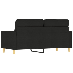 Sofa 2-osobowa, czarna, 140 cm, tapicerowana tkaniną