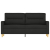 Sofa 2-osobowa, czarna, 140 cm, tapicerowana tkaniną