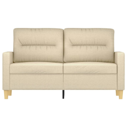 2-osobowa sofa, kremowa, 120 cm, tapicerowana tkaniną