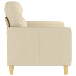 2-osobowa sofa, kremowa, 120 cm, tapicerowana tkaniną