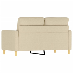 2-osobowa sofa, kremowa, 120 cm, tapicerowana tkaniną