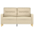 2-osobowa sofa, kremowa, 120 cm, tapicerowana tkaniną