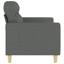 Sofa 2-osobowa, ciemnoszara, 140 cm, tapicerowana tkaniną