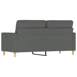 Sofa 2-osobowa, ciemnoszara, 140 cm, tapicerowana tkaniną