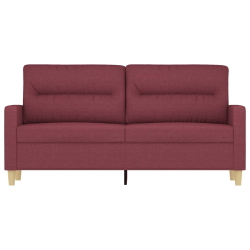 Sofa 2-osobowa, winna czerwień, 140 cm, tapicerowana tkaniną