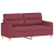 Sofa 2-osobowa, winna czerwień, 140 cm, tapicerowana tkaniną