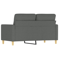 Sofa 2-osobowa, ciemnoszara, 120 cm, tapicerowana tkaniną