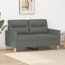 Sofa 2-osobowa, ciemnoszara, 120 cm, tapicerowana tkaniną