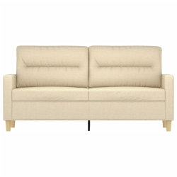 2-osobowa sofa, kremowa, 140 cm, tapicerowana tkaniną