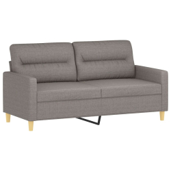 Sofa 2-osobowa, kolor taupe, 140 cm, tapicerowana tkaniną