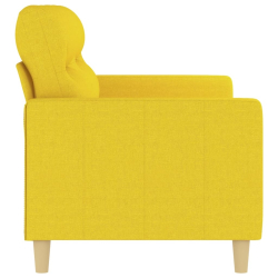 Sofa 2-osobowa, jasnożółta, 140 cm, tapicerowana tkaniną