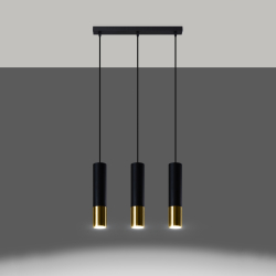 Lampa wisząca LOOPEZ 3L czarny/złoty