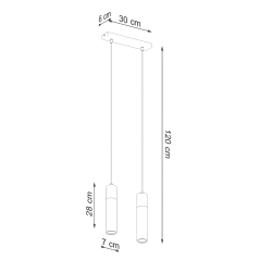 Lampa wisząca ZANE 2 szara