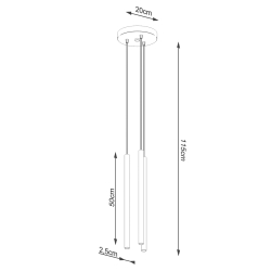 Lampa wisząca PASTELO 3P złota