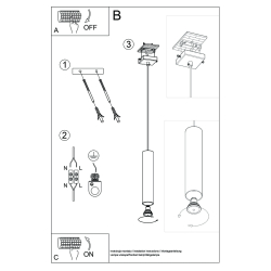 Lampa Wisząca LAGOS 1 chrom