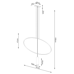 Lampa wisząca HOLAR 1 czarna