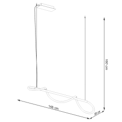 Lampa wisząca GALAKSE 148 czarna LED 2700-6500K