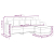 3-osobowa sofa z podnóżkiem, czarna, 180 cm, tkaniną