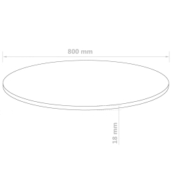 Blat stołu, okrągły, MDF, 800 x 18 mm