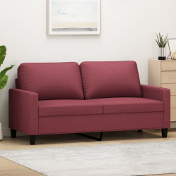 Sofa 2-osobowa, winna czerwień, 140 cm, tapicerowana tkaniną