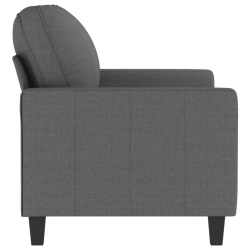 Sofa 2-osobowa, ciemnoszara, 120 cm, tapicerowana tkaniną