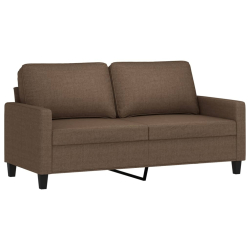 Sofa 2-osobowa, brązowa, 140 cm, tapicerowana tkaniną