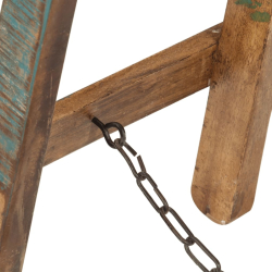 Lampa podłogowa, kolorowa, E27, lite drewno mango