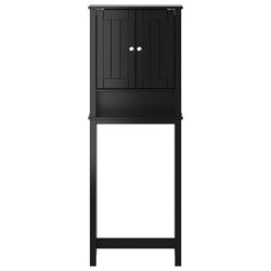 Szafka nad WC BERG, czarna, 60x27x164,5 cm, drewniana