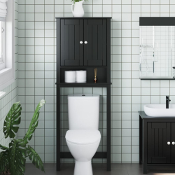 Szafka nad WC BERG, czarna, 60x27x164,5 cm, drewniana