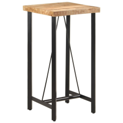Stolik barowy, 55x55x107 cm, lite drewno mango i żelazo