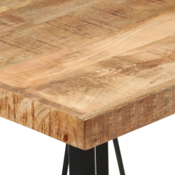 Stolik barowy, 55x55x107 cm, lite drewno mango i żelazo