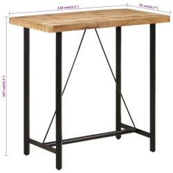 Stolik barowy, 110x55x107 cm, lite drewno mango i żelazo