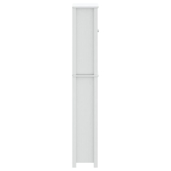 Szafka nad WC BERG, biała, 60x27x164,5 cm, drewniana