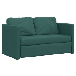 Sofa podłogowa 2-w-1, ciemnozielona, 112x174x55 cm, tkanina