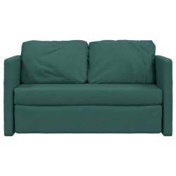 Sofa podłogowa 2-w-1, ciemnozielona, 112x174x55 cm, tkanina