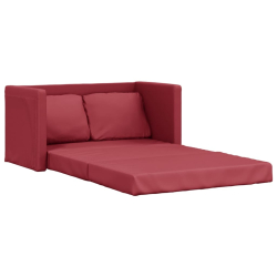Sofa podłogowa 2-w-1, kolor wina, 112x174x55 cm, sztuczna skóra