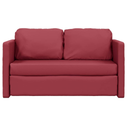 Sofa podłogowa 2-w-1, kolor wina, 112x174x55 cm, sztuczna skóra