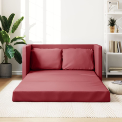 Sofa podłogowa 2-w-1, kolor wina, 112x174x55 cm, sztuczna skóra