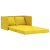 Sofa podłogowa 2-w-1, ciemnożółta, 122x204x55 cm, aksamit