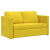 Sofa podłogowa 2-w-1, ciemnożółta, 122x204x55 cm, aksamit