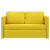 Sofa podłogowa 2-w-1, ciemnożółta, 122x204x55 cm, aksamit