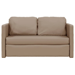 Sofa podłogowa 2-w-1, cappuccino, 112x174x55 cm, sztuczna skóra