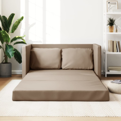 Sofa podłogowa 2-w-1, cappuccino, 112x174x55 cm, sztuczna skóra
