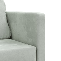 Sofa podłogowa 2-w-1, jasnoszara, 122x204x55 cm, aksamit