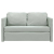 Sofa podłogowa 2-w-1, jasnoszara, 122x204x55 cm, aksamit