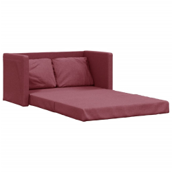 Sofa podłogowa 2-w-1, winna czerwień, 112x174x55 cm, tkanina