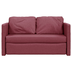 Sofa podłogowa 2-w-1, winna czerwień, 112x174x55 cm, tkanina