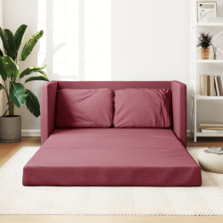 Sofa podłogowa 2-w-1, winna czerwień, 112x174x55 cm, tkanina