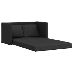 Sofa podłogowa 2-w-1, czarna, 112x174x55 cm, sztuczna skóra
